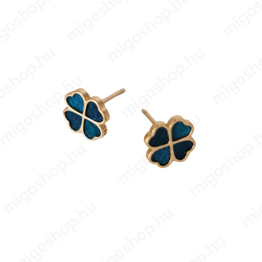 Four-Leaf Clover Earrings in Kingfisher Style