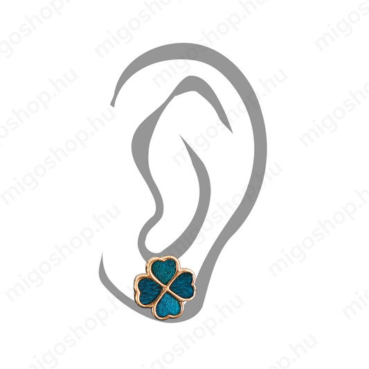 Four-Leaf Clover Earrings in Kingfisher Style