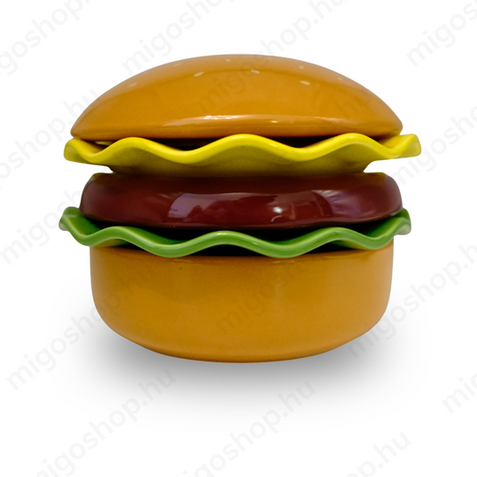 Hamburger-Themed Ceramic Bowl and Plate Set