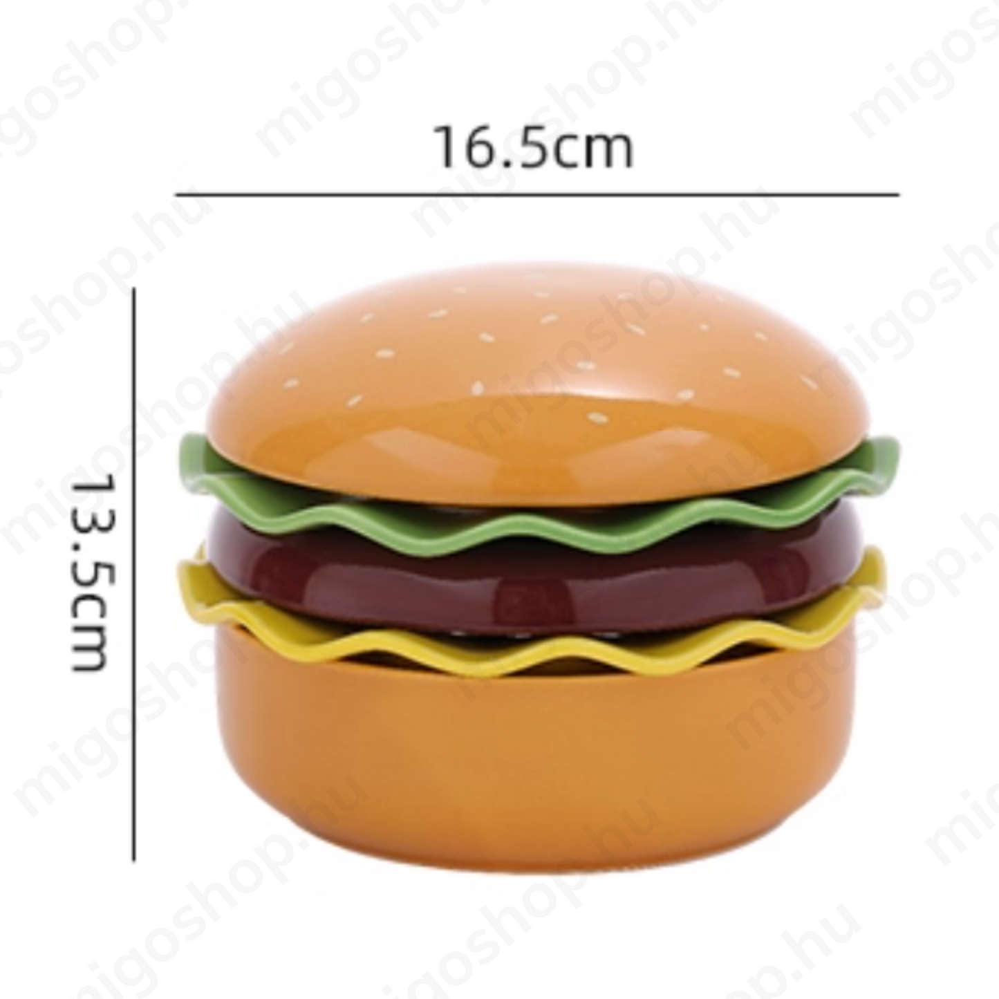 Hamburger-Themed Ceramic Bowl and Plate Set