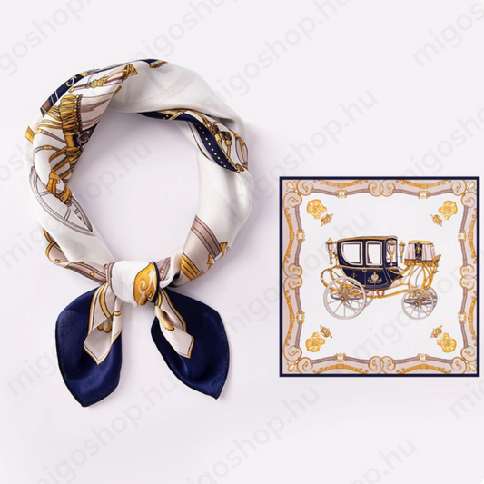 Premium mulberry silk scarf (Fairytale pumpkin carriage)
